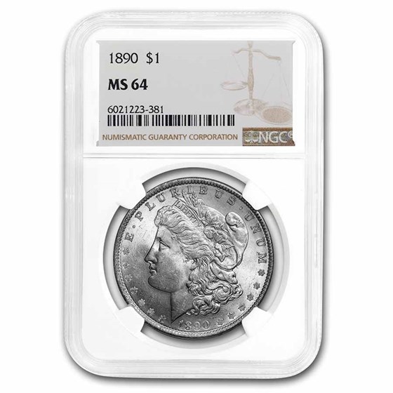 1890 Morgan Dollar MS-64 NGC 1890 Morgan Dollar MS-64 NGC